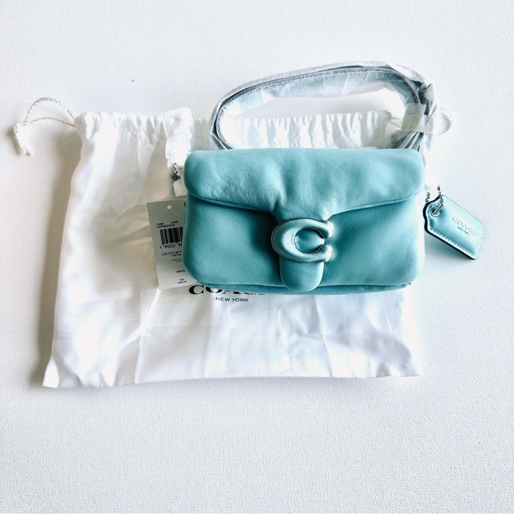 COACH Faded Blue Pillow Tabby Leather Shoulder Bag - Picture 2 of 11